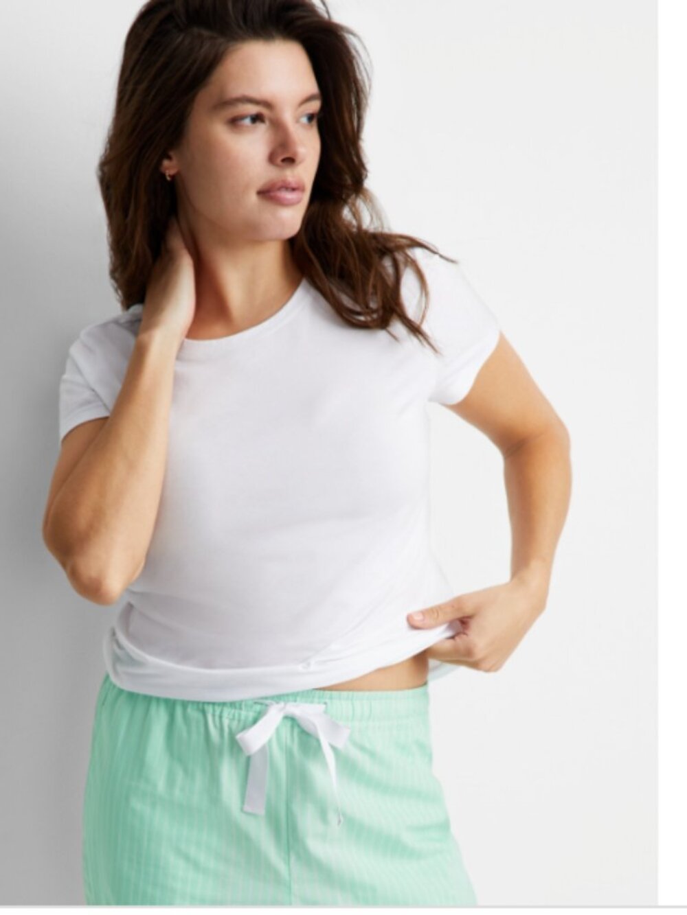 Sate Of Day Women Cotton Blend Short-Sleeve Sleeping Shirt White Size XL 11210